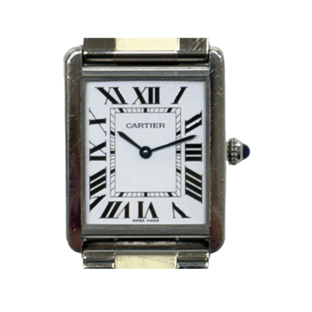 Cartier Tank Solo Large Stainless Steel Silver Roman Dial W5200014