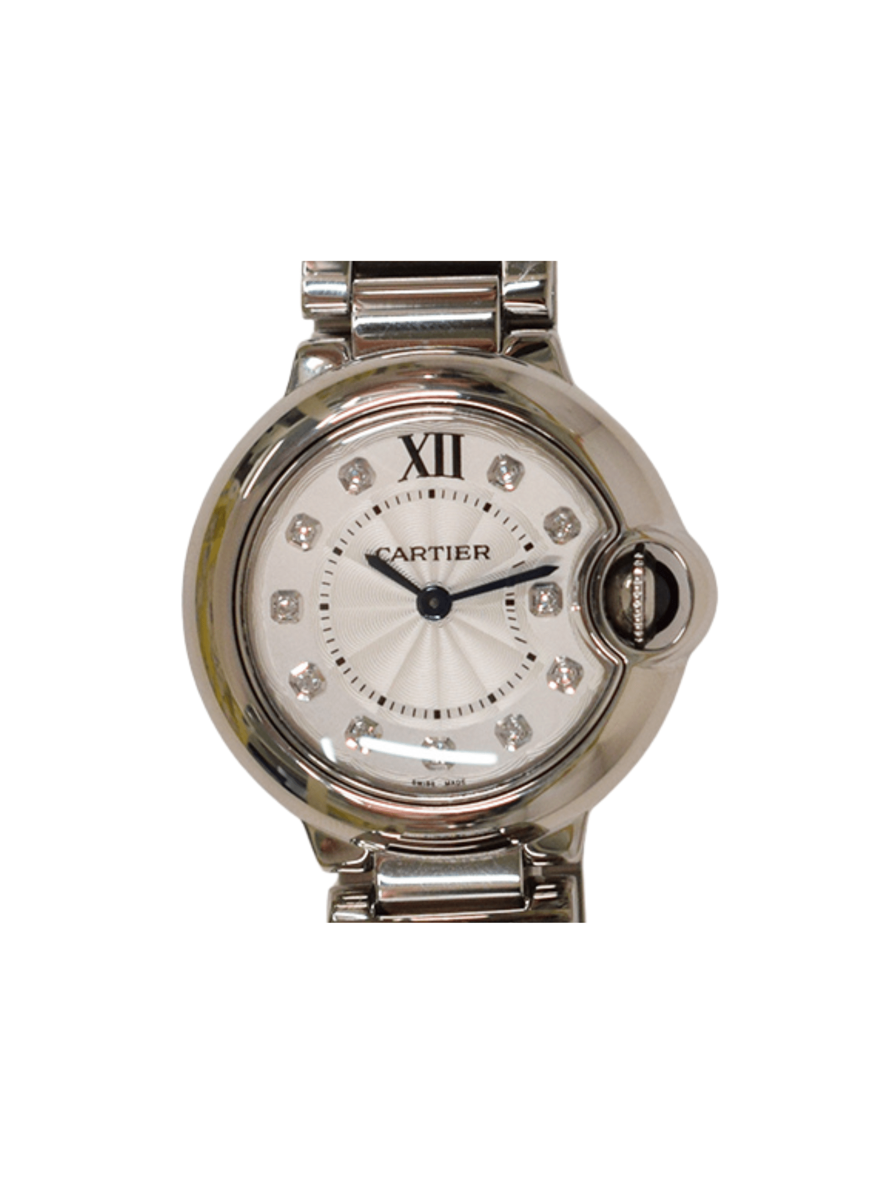 Cartier Ballon Bleu Stainless Steel Silver Diamond Dial WE902073