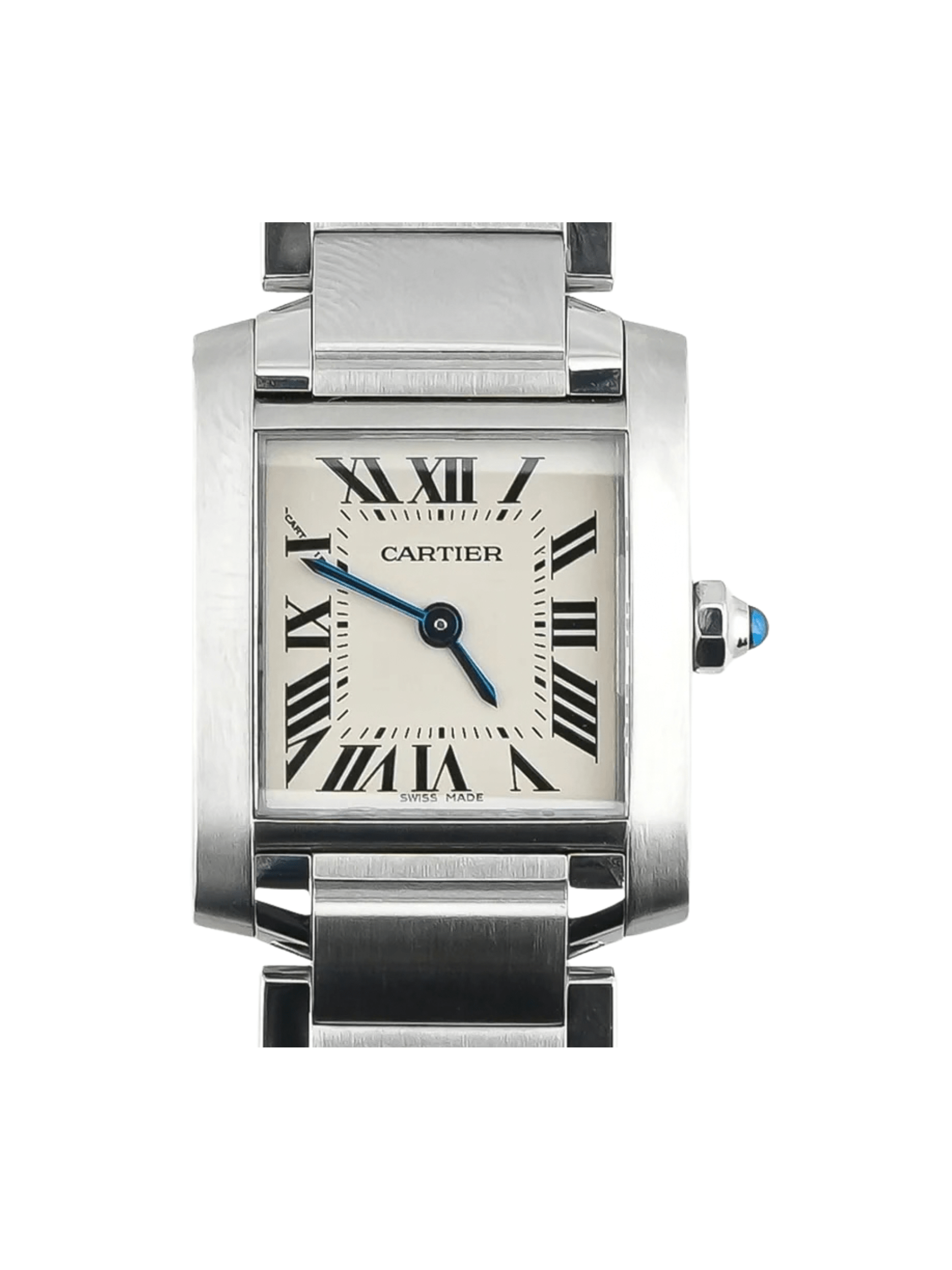 Cartier Tank Française Stainless Steel Silver Roman Dial 2384