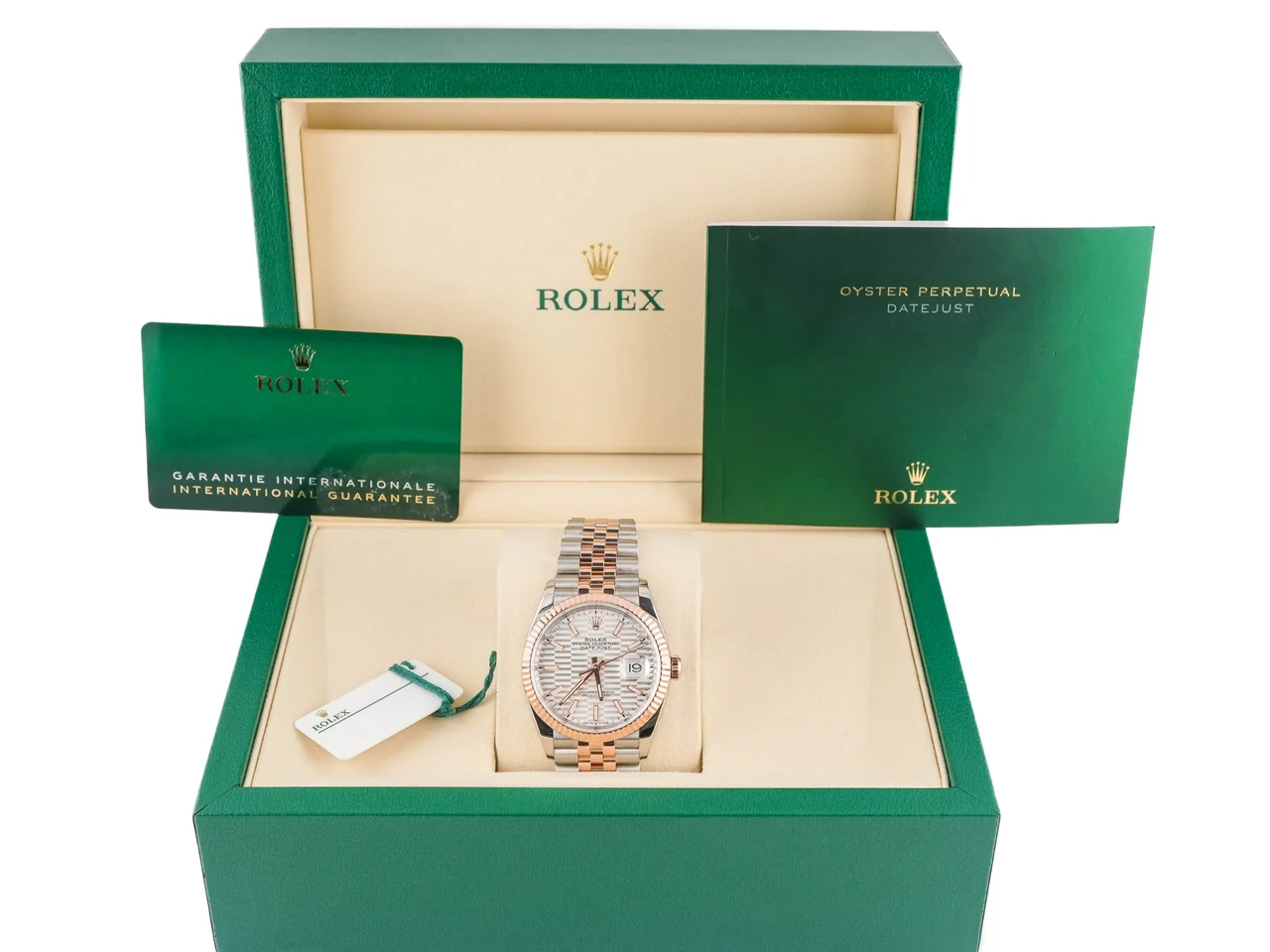 Rolex Datejust 36 Stainless Steel and Rose Gold Silver Fluted Motif 126231