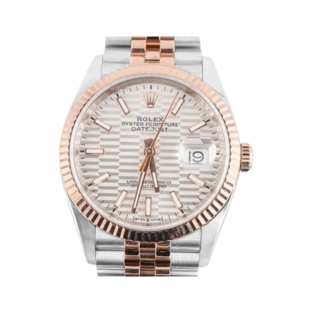 Rolex Datejust 36 Stainless Steel and Rose Gold Silver Fluted Motif 126231