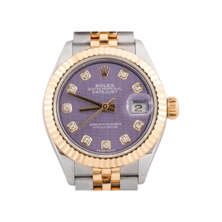 Rolex Lady-Datejust Stainless Steel and Yellow Gold Lavender Diamond Dial 279173