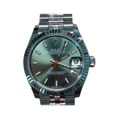 Rolex Datejust 31 Stainless Steel and White Gold Green Stick Dial 278274