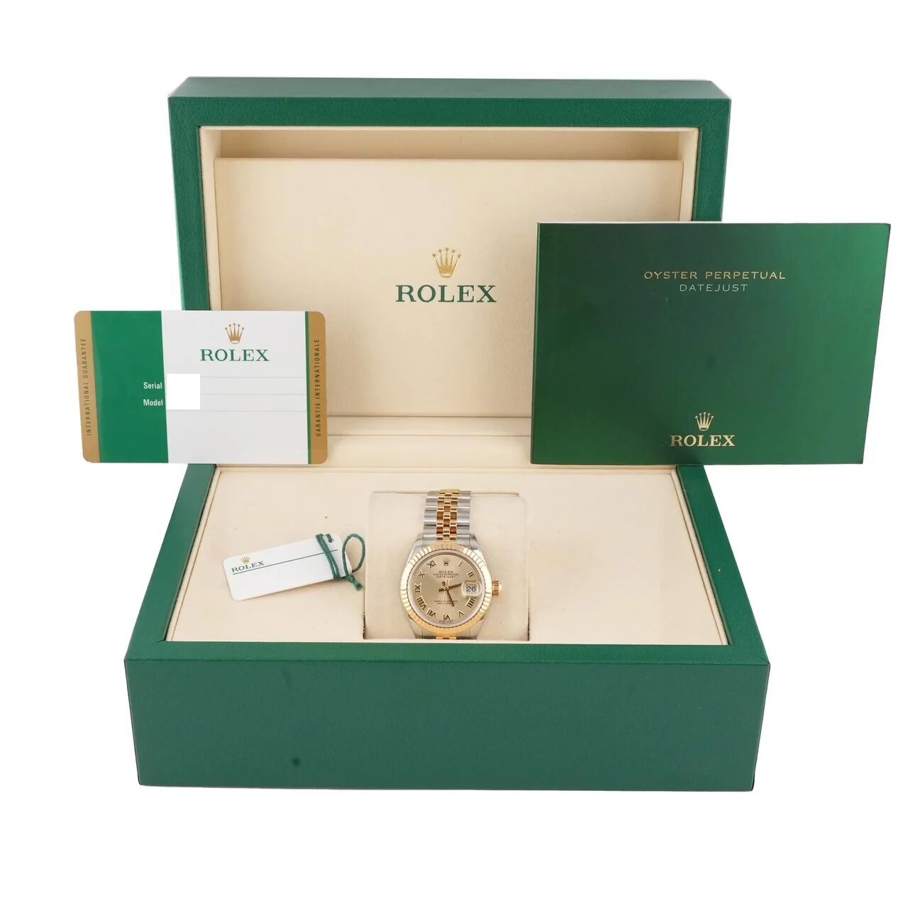 Rolex Lady-Datejust Stainless Steel and Yellow Gold Champagne Roman Dial 279173