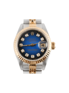 Rolex Lady-Datejust Stainless Steel and Yellow Gold Blue Ombre Diamond Dial 69173