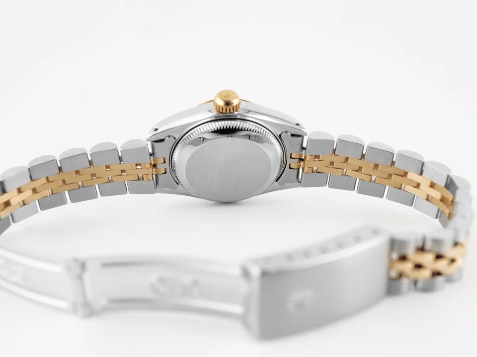 Rolex Lady-Datejust Stainless Steel and Yellow Gold Black Diamond Dial 69173
