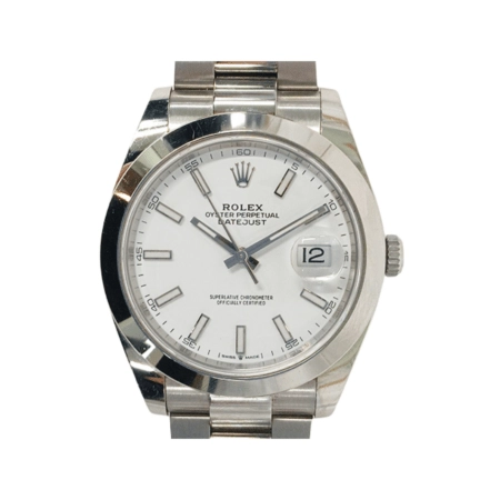Rolex Datejust 41 Stainless Steel White Stick Dial 126300