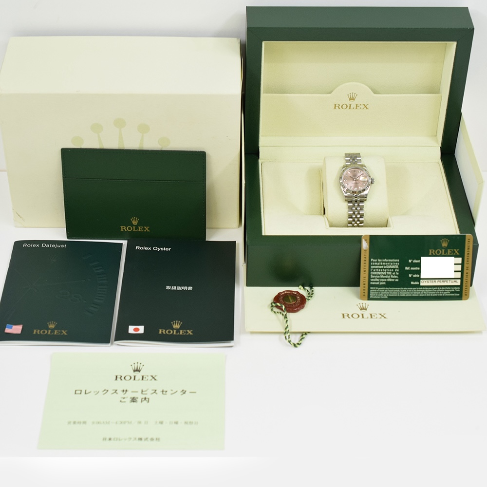 Rolex Lady-Datejust Stainless Steel and White Gold Pink Diamond Dial 179174G