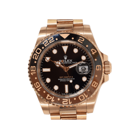 Rolex GMT-Master II Rose Gold "Root Beer" Black Dial 126715CHNR