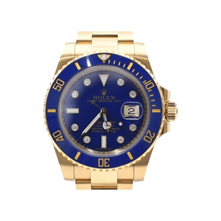 Rolex Submariner Date 40mm Yellow Gold Blue Diamond Dial 116618GLB