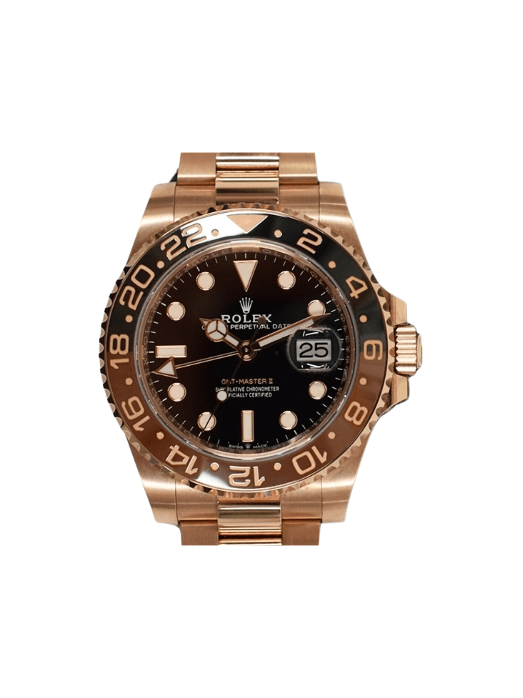 Rolex GMT-Master II Rose Gold "Root Beer" Black Dial 126715CHNR