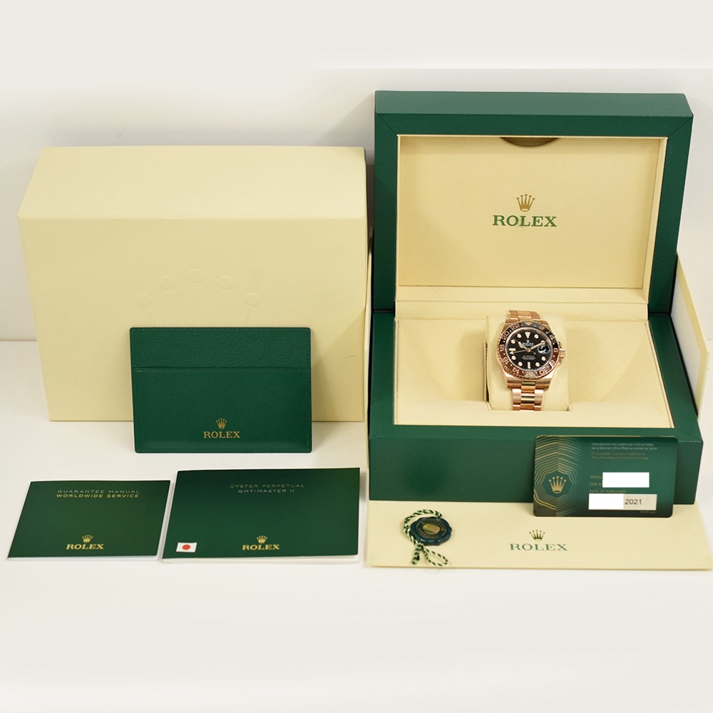 Rolex GMT-Master II Rose Gold "Root Beer" Black Dial 126715CHNR