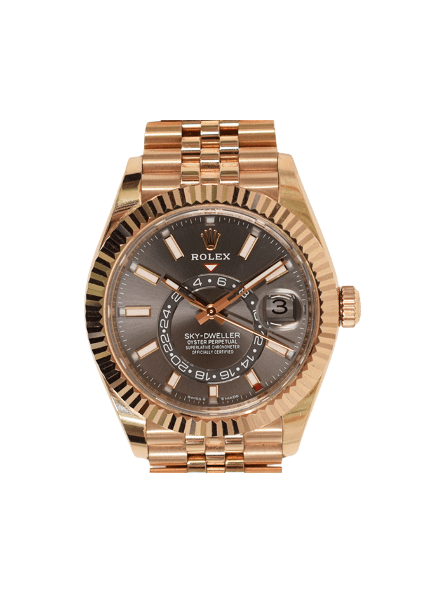 Rolex Sky-Dweller Rose Gold Grey Stick Dial 336935