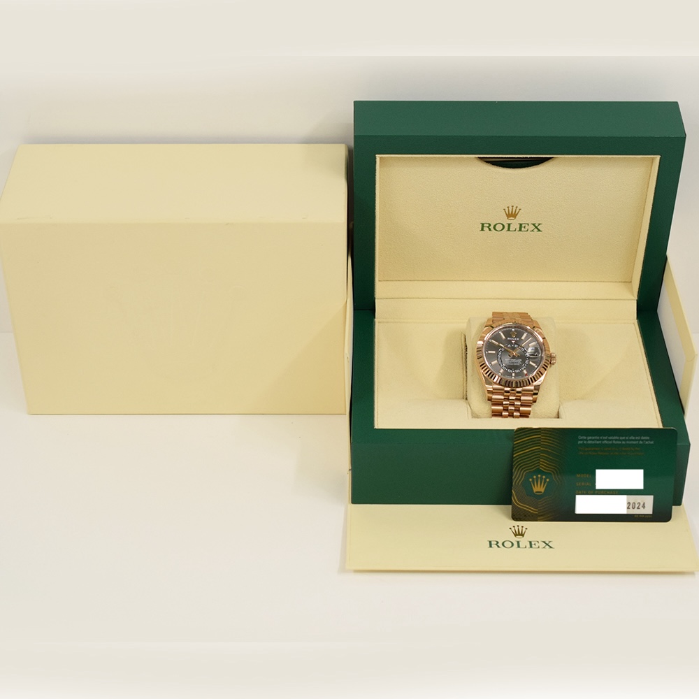 Rolex Sky-Dweller Rose Gold Grey Stick Dial 336935