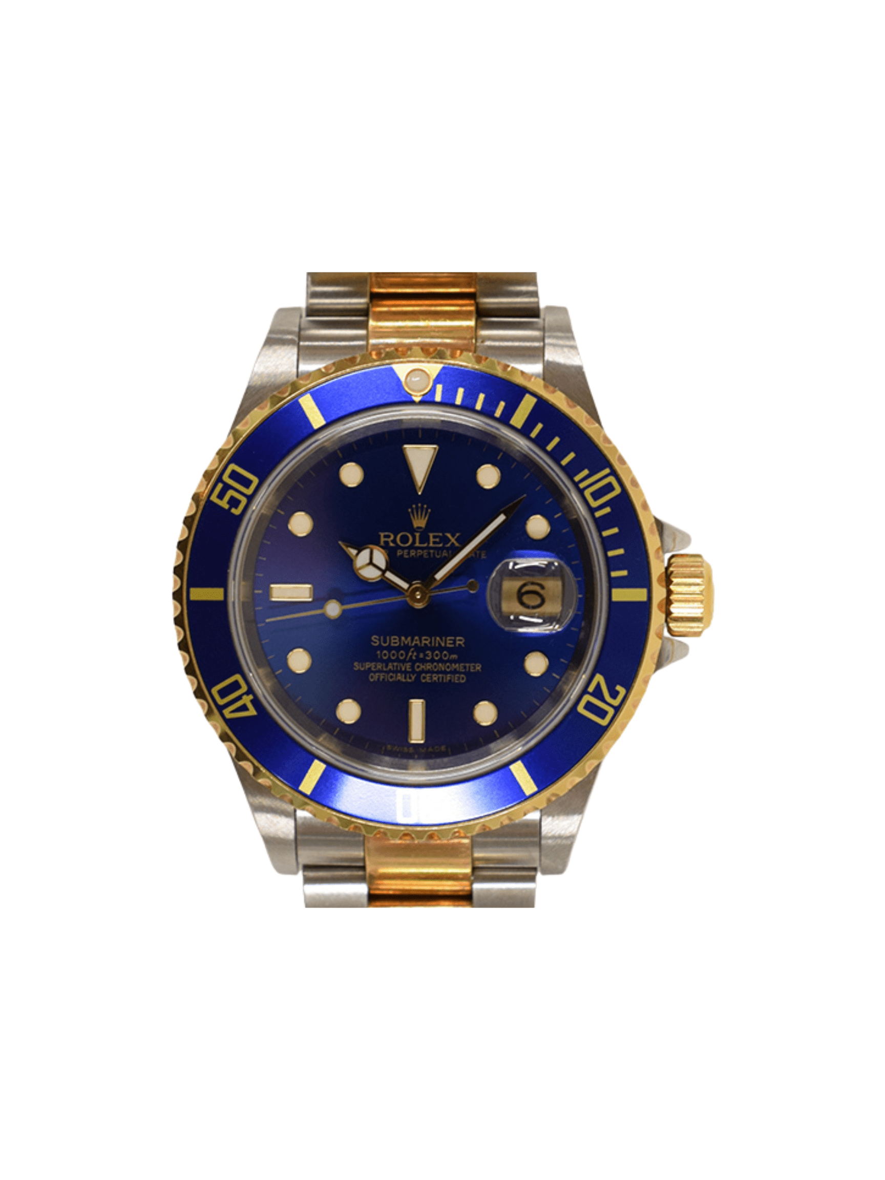 Rolex Submariner Date Stainless Steel and Yellow Gold Blue Dial 16613