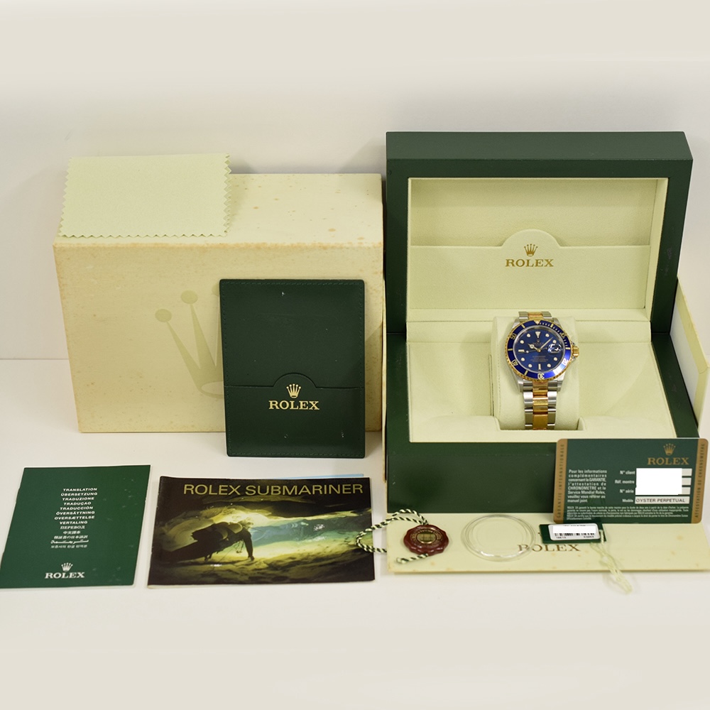 Rolex Submariner Date Stainless Steel and Yellow Gold Blue Dial 16613