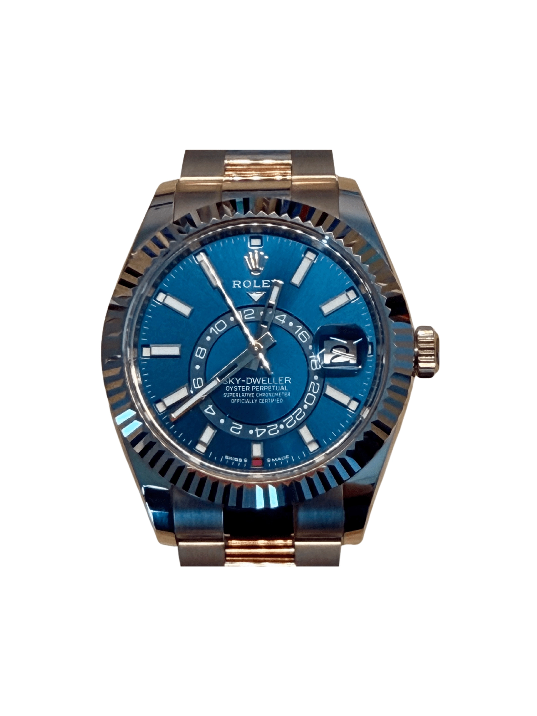 Rolex Sky-Dweller Rose Gold Blue Stick Dial 336935