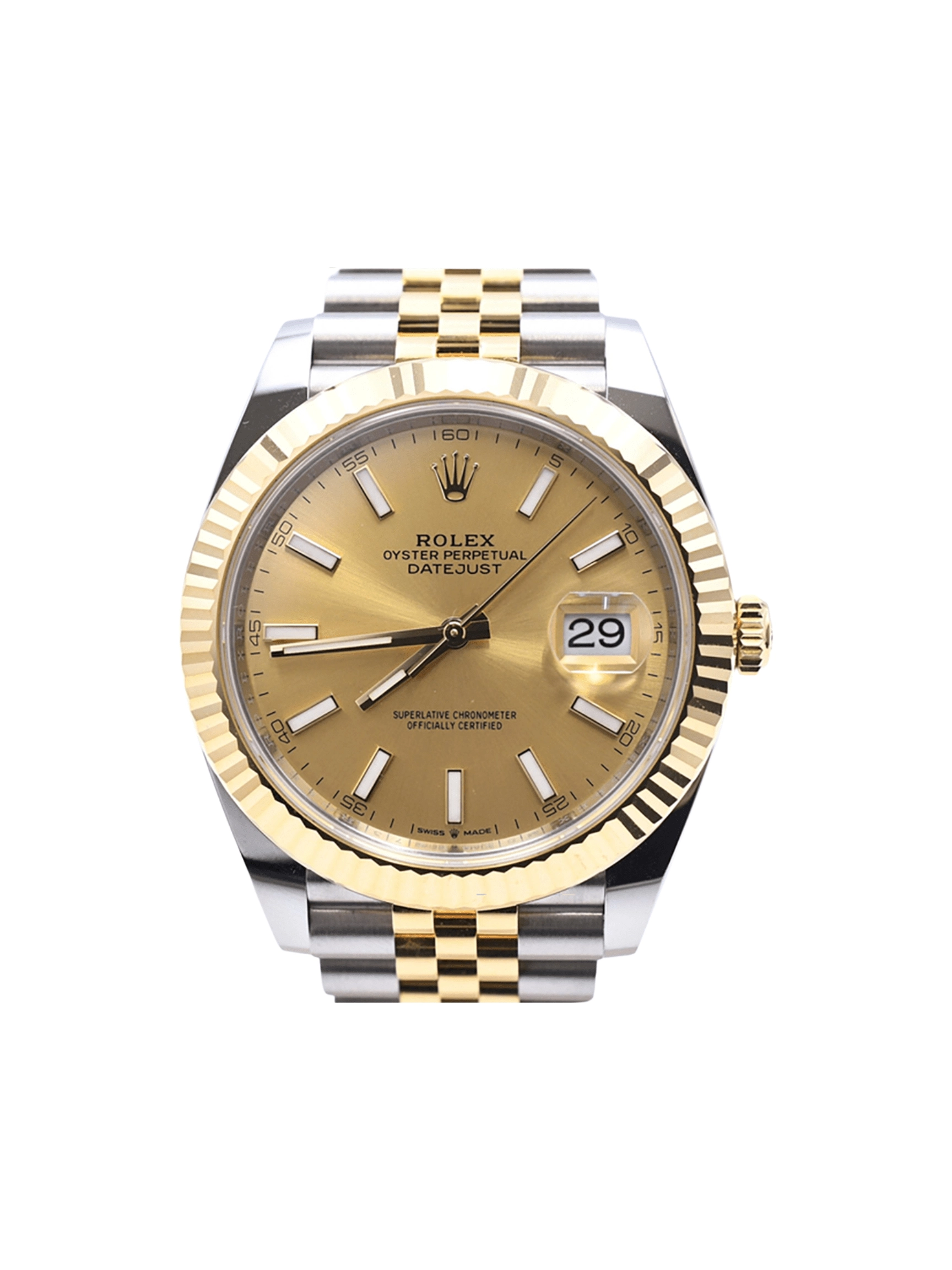 Rolex Datejust 41 Stainless Steel and Yellow Gold Champagne Dial 126333