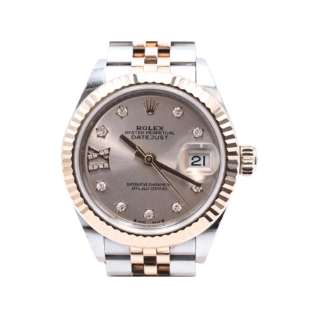 Rolex Lady-Datejust Stainless Steel and Rose Gold Chocolate IX Diamond 279171