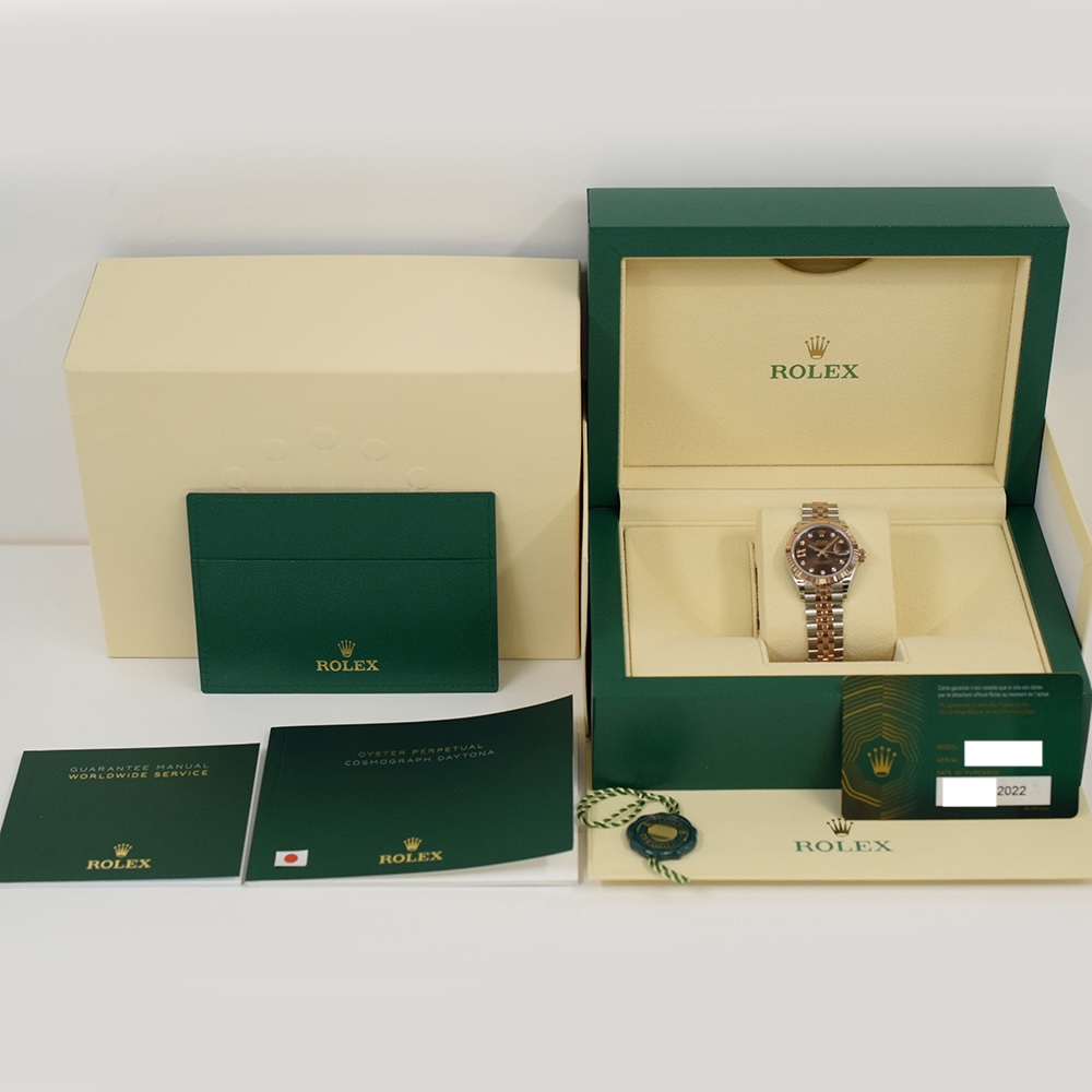Rolex Lady-Datejust Stainless Steel and Rose Gold Chocolate IX Diamond 279171