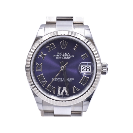 Rolex Datejust 31 Stainless Steel and White Gold Blue VI Diamond Dial 278274