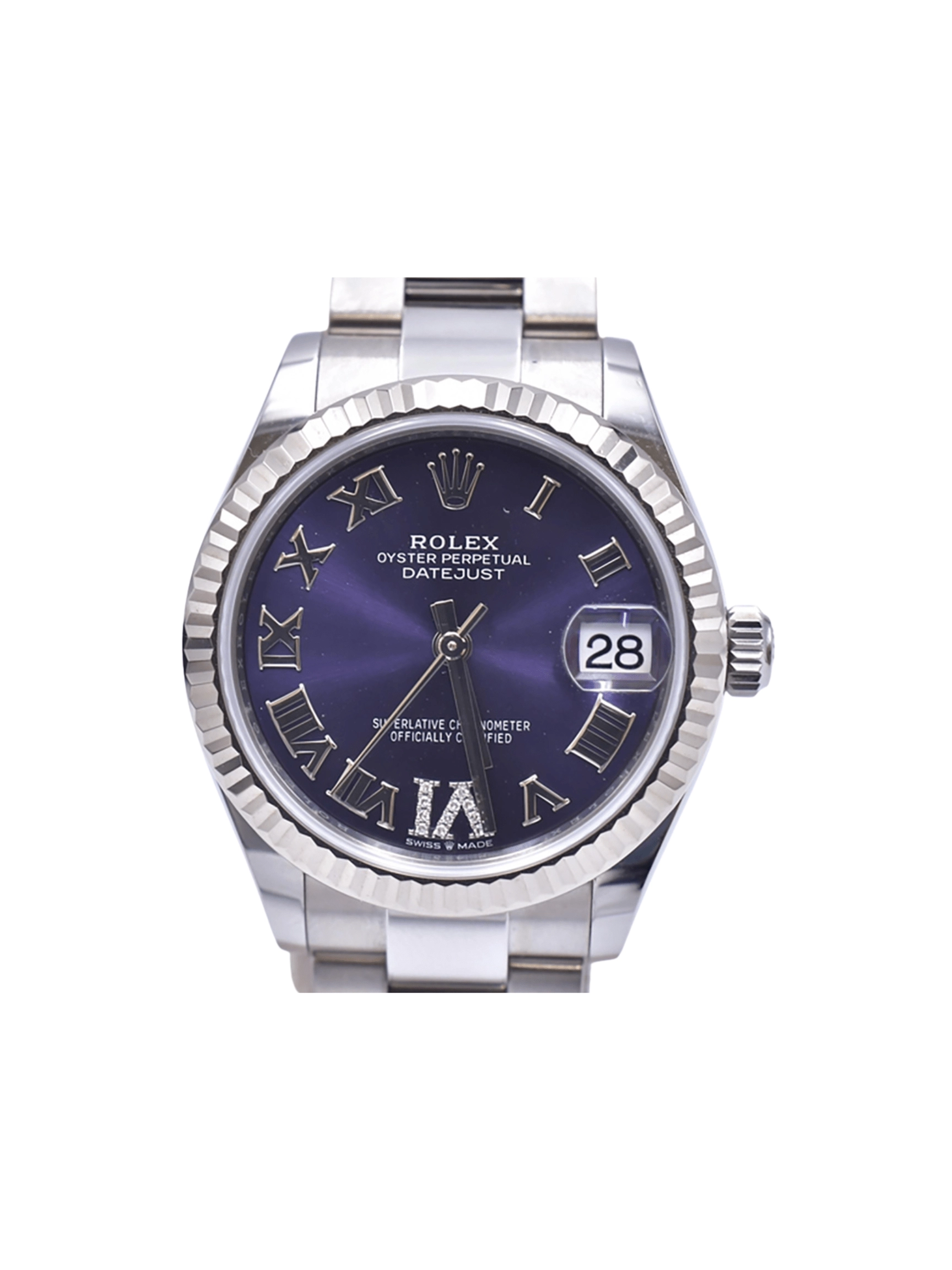 Rolex Datejust 31 Stainless Steel and White Gold Blue VI Diamond Dial 278274