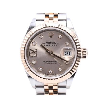 Rolex Lady-Datejust Stainless Steel and Rose Gold Silver IX Diamond 279171G