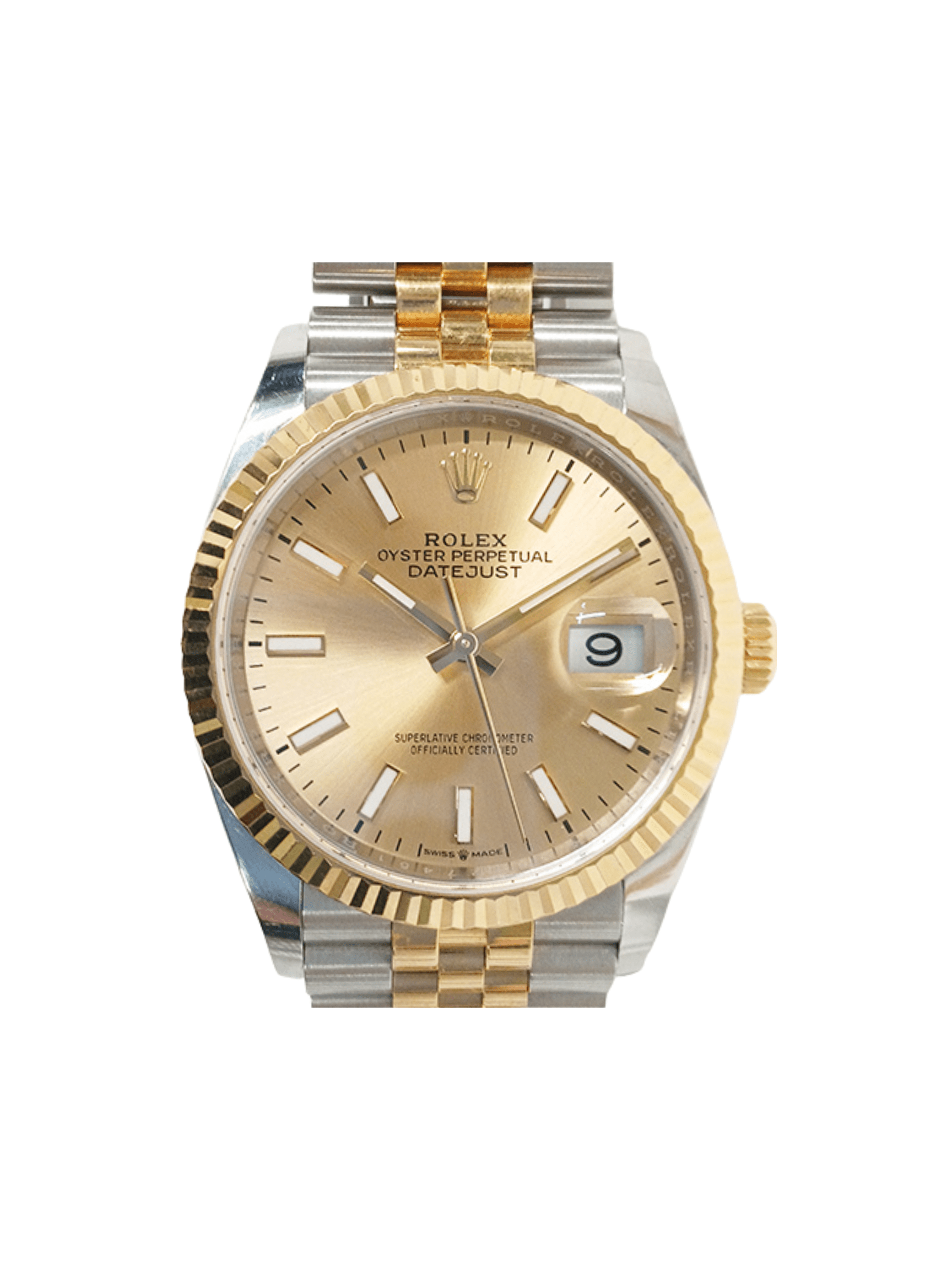 Rolex Datejust 36 Stainless Steel Yellow Gold Champagne Dial 126233