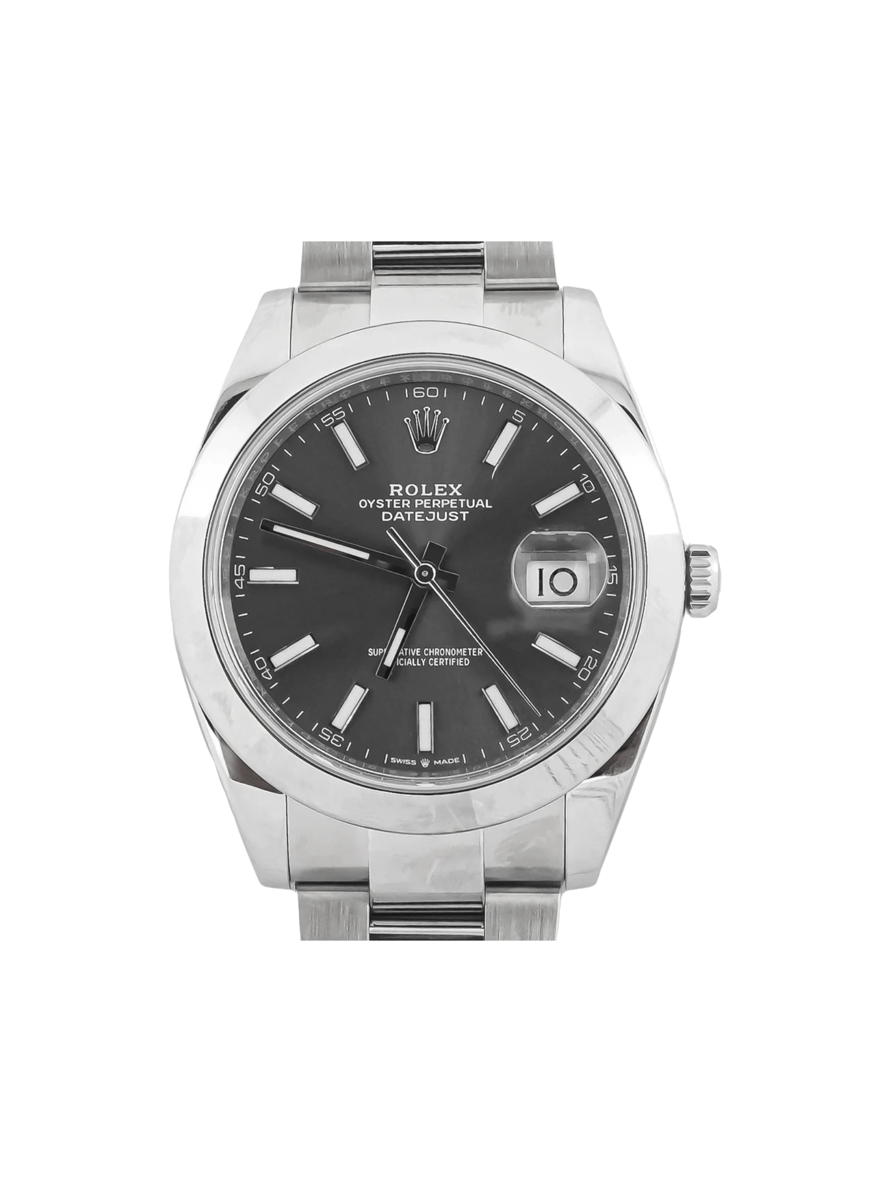 Rolex Datejust 41 Stainless Steel Silver Stick Dial 126300