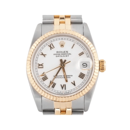 Rolex Datejust 31 Stainless Steel and Yellow Gold White Roman Dial 68273
