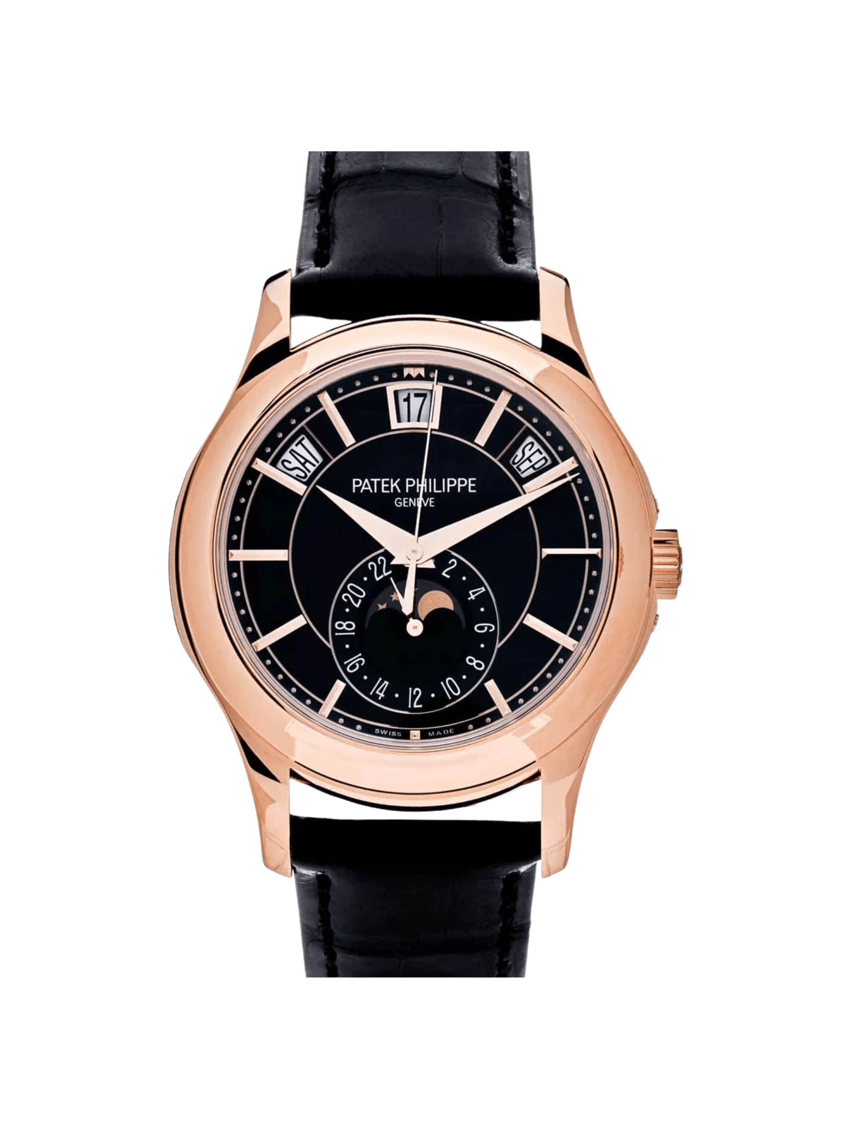 Patek Philippe Annual Calendar Rose Gold Black Dial 5205R-010