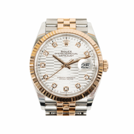 The Rolex Datejust 36 Steel and Rose Gold Silver Fluted Diamond 126231G