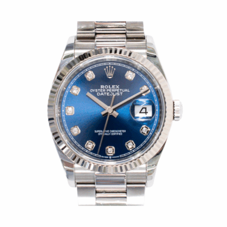 Rolex Datejust 36 Stainless Steel and White Gold Blue Diamond Dial 126234G
