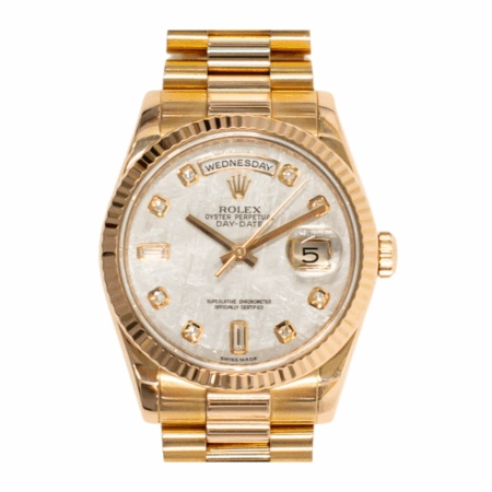 Rolex Day-Date 36 Rose Gold Meteorite Diamond Dial 118235F