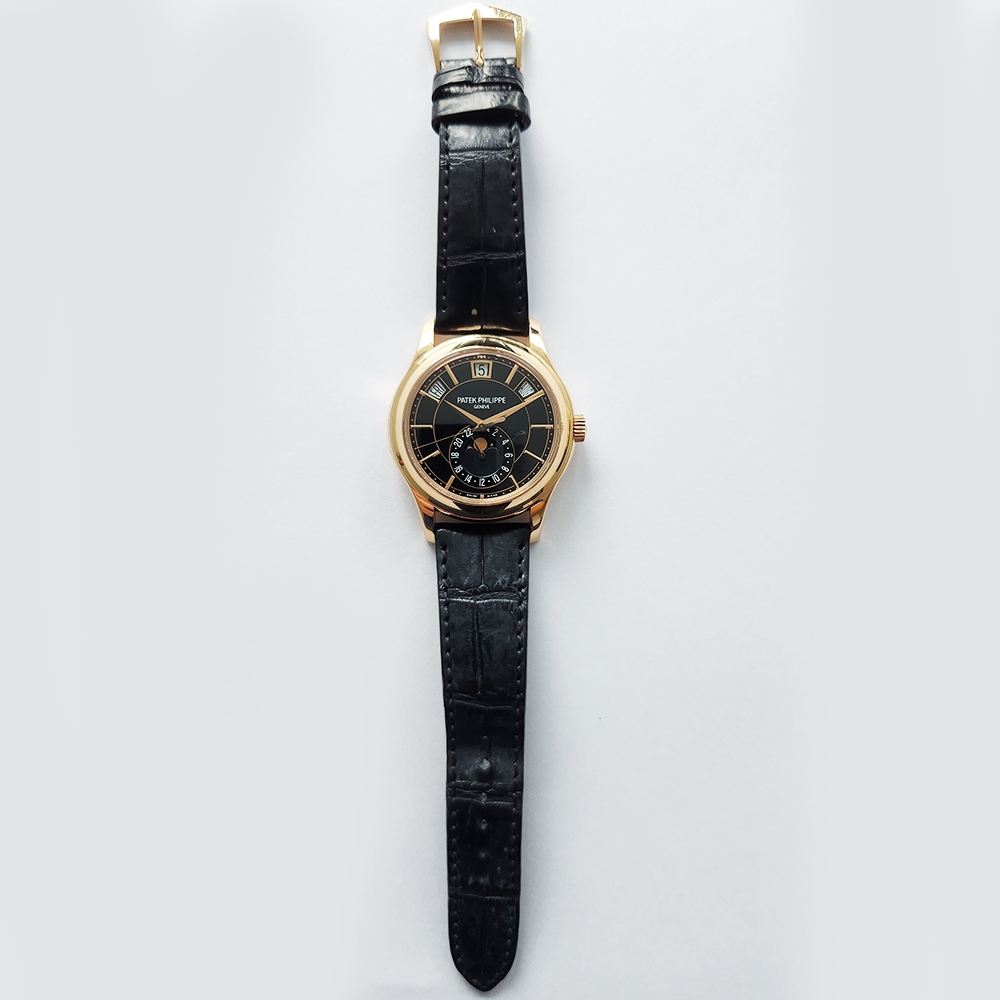 Patek Philippe Annual Calendar Rose Gold Black Stick Dial 5205R-010