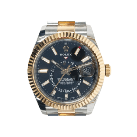 Rolex Sky-Dweller Stainless Steel Yellow Gold Black Dial 326933