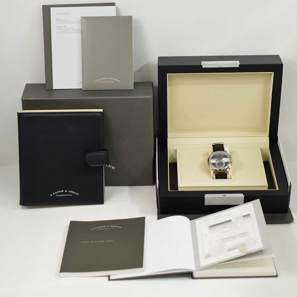 A. Lange & Söhne Zeitwerk Date White Gold Grey Arabic Dial 148.038