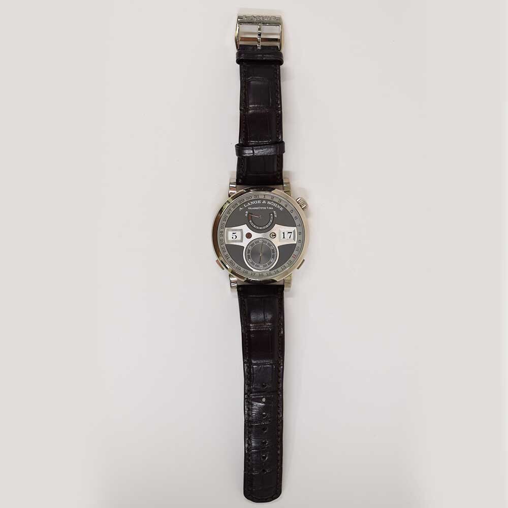 A. Lange & Söhne Zeitwerk Date White Gold Grey Arabic Dial 148.038