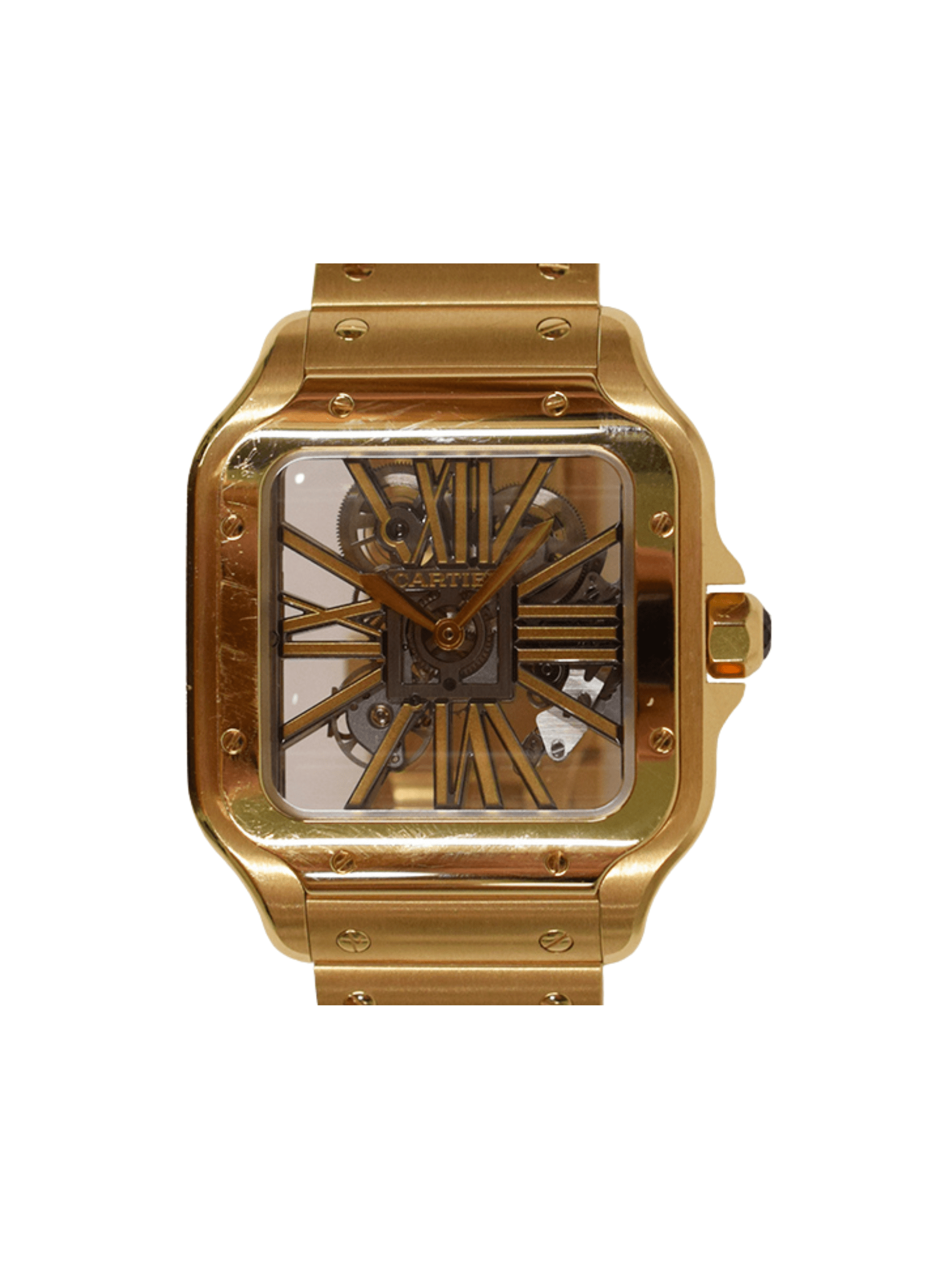 Cartier Santos De Cartier Yellow Gold Skeleton Dial WHSA0042