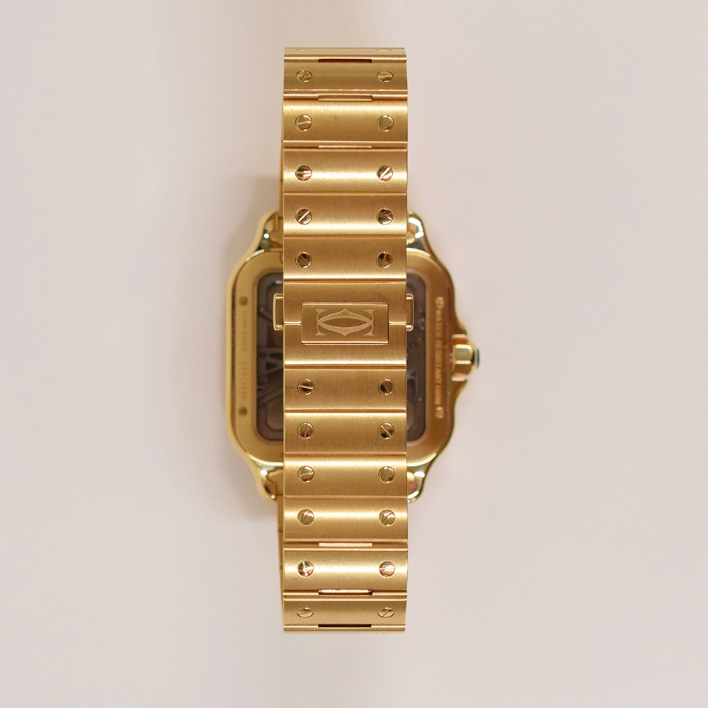 Cartier Santos De Cartier Yellow Gold Skeleton Dial WHSA0042