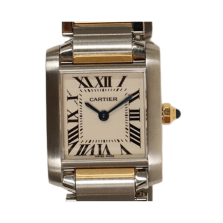 Cartier Tank Française Stainless Steel and Yellow Gold White Roman Dial W51007Q4