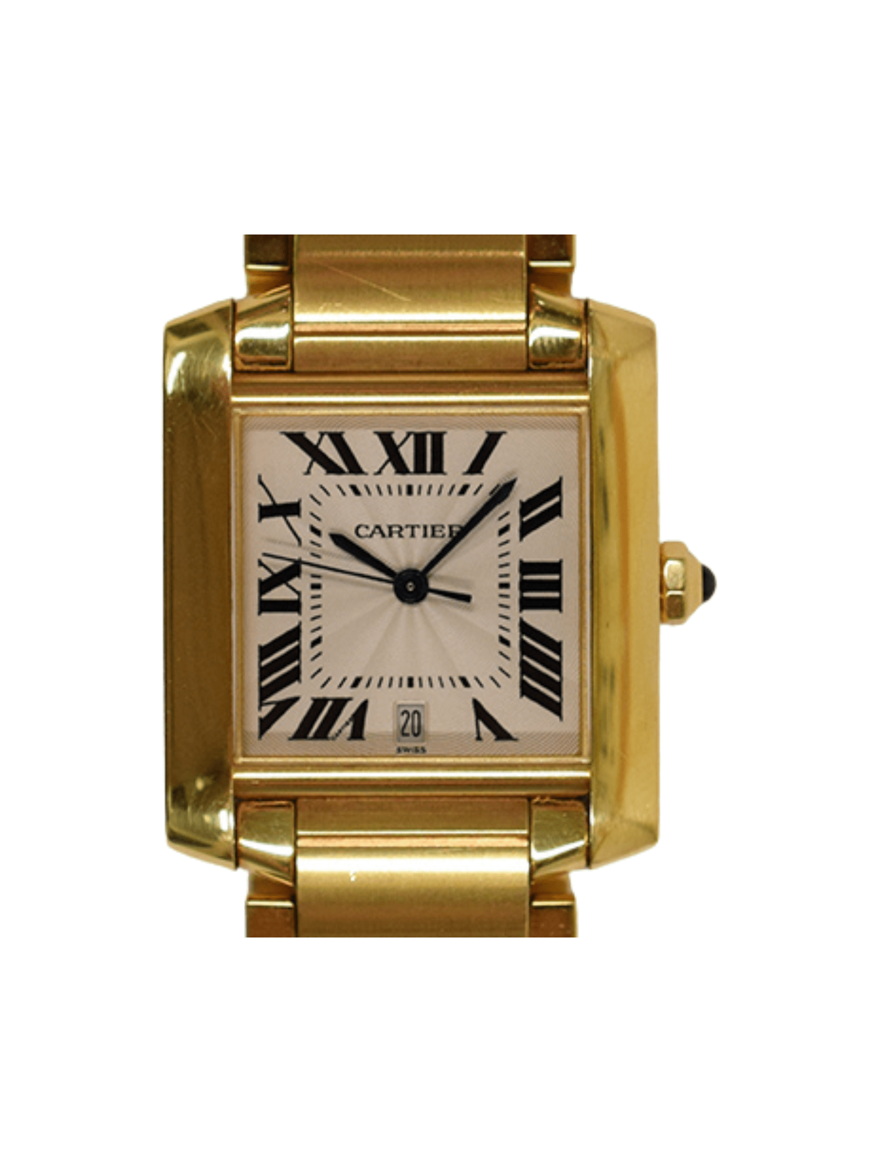 Cartier Tank Française Yellow Gold Ivory Roman Dial W50001R2