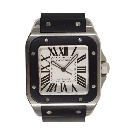 Cartier Santos 100 Large Stainless Steel Silver Roman Dial W20121U2
