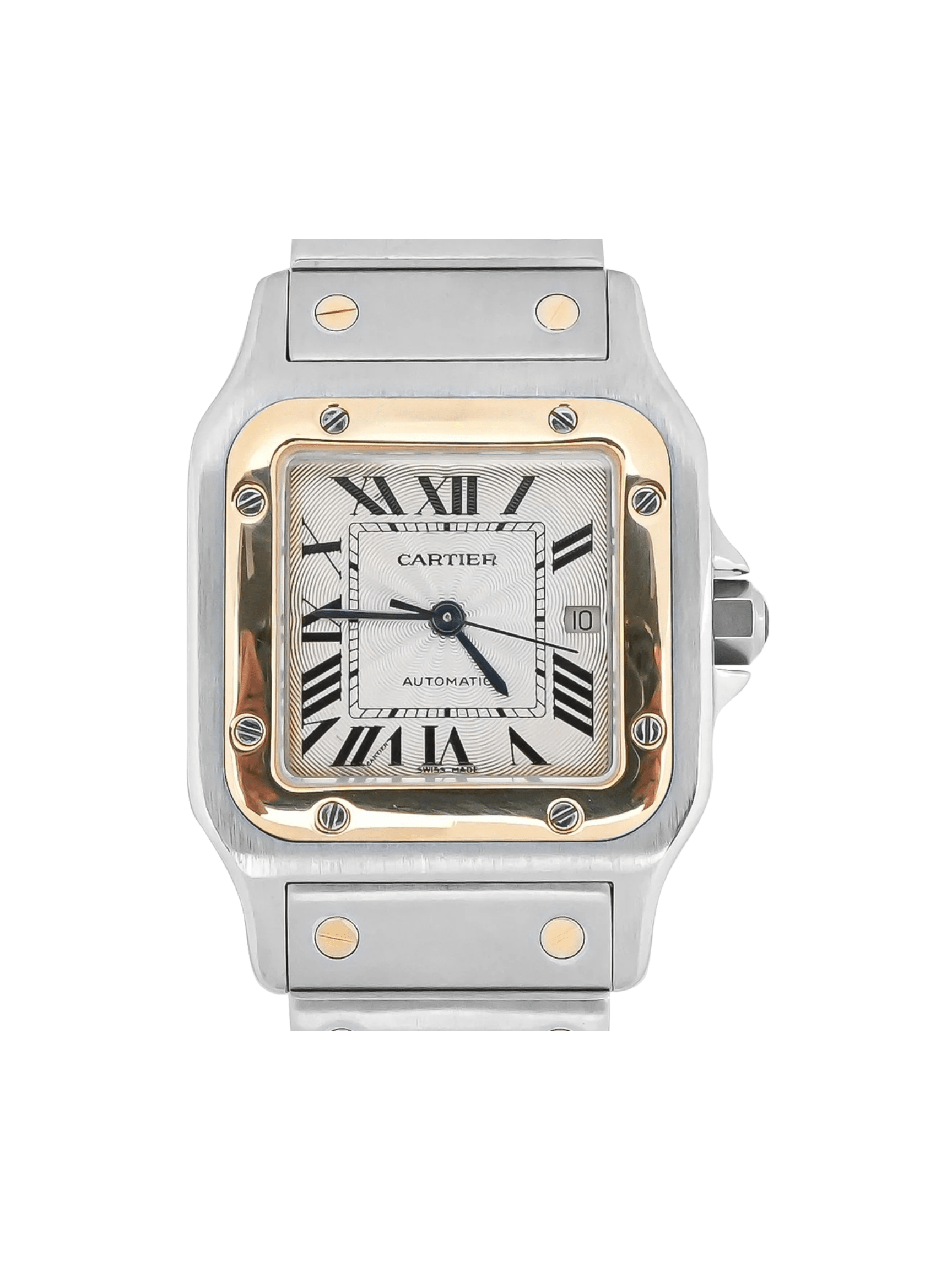 Cartier Santos Galbée Stainless Steel and Yellow Gold White Roman Dial 2319