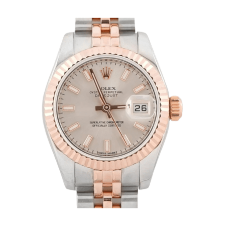 Rolex Lady-Datejust Stainless Steel and Rose Gold Silver Stick Dial 179171