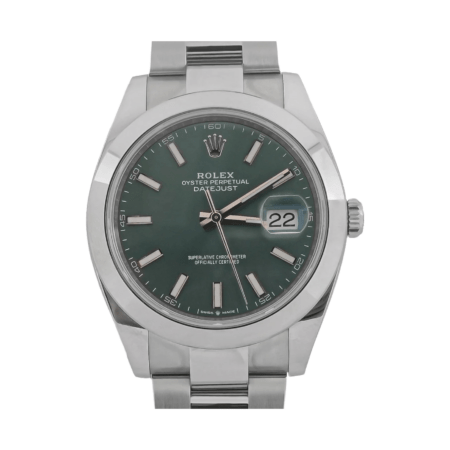 Rolex Datejust 41 Stainless Steel Green Stick Dial 126300