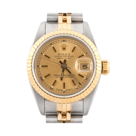 Rolex Lady-Datejust Stainless Steel and Yellow Gold Champagne Dial 69173