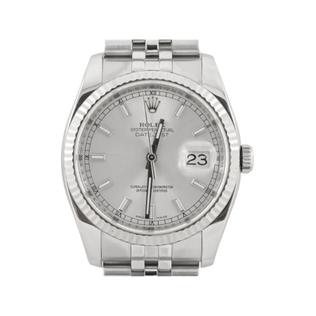 Rolex Datejust 36 Stainless Steel and White Gold Silver Dial 116234
