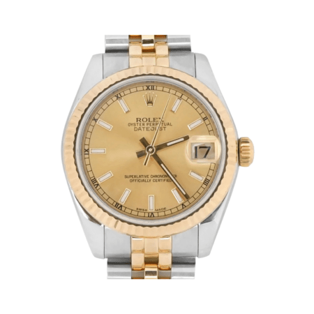 Rolex Datejust 31 Stainless Steel and Yellow Gold Champagne Stick Dial 178273