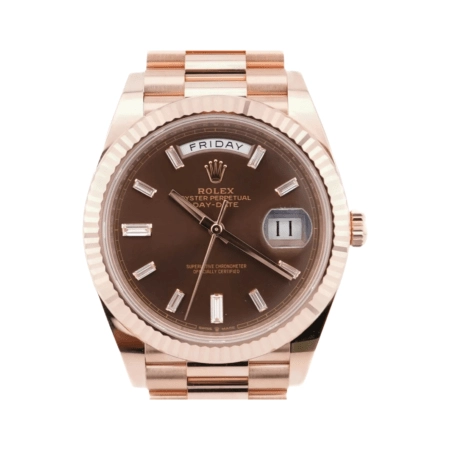 Rolex Day-Date 40 Rose Gold Brown Diamond Dial 228235